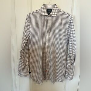 Bonobos Men's Slim Fit Blue Brown Dress Shirt 16 x 36